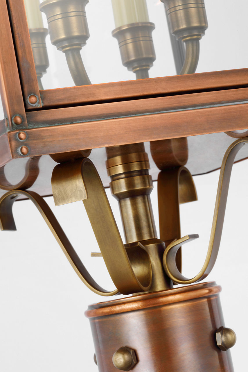Suffork Post Lantern | Natural Copper | Clear Glass