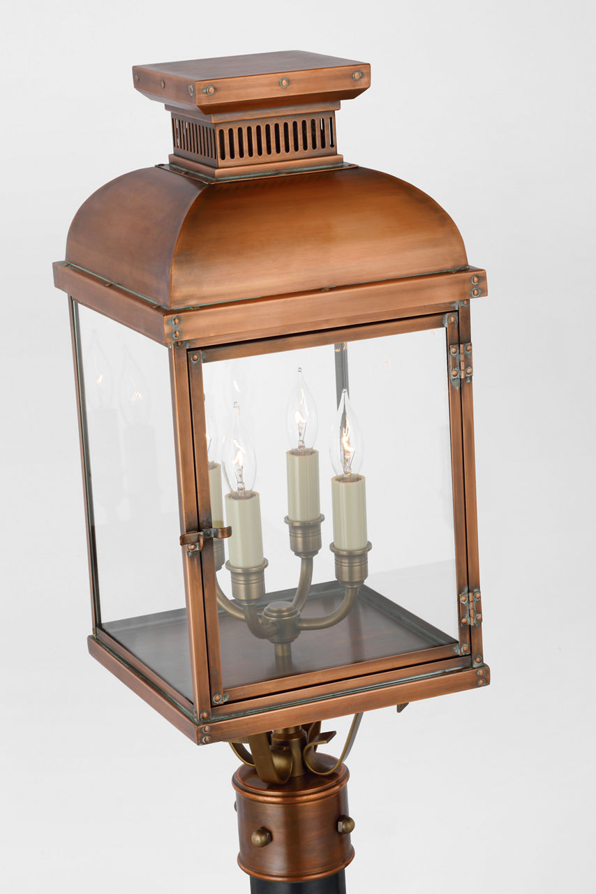 Suffork Post Lantern | Natural Copper | Clear Glass