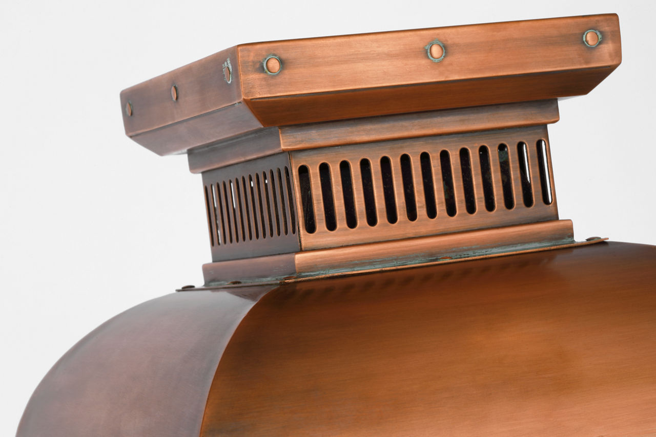 Suffork Post Lantern | Natural Copper | Clear Glass