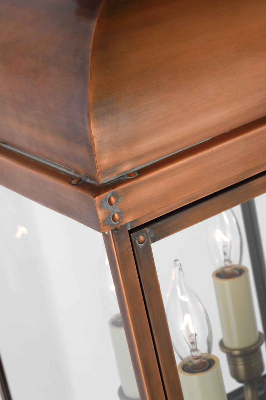 Suffork Post Lantern | Natural Copper | Clear Glass