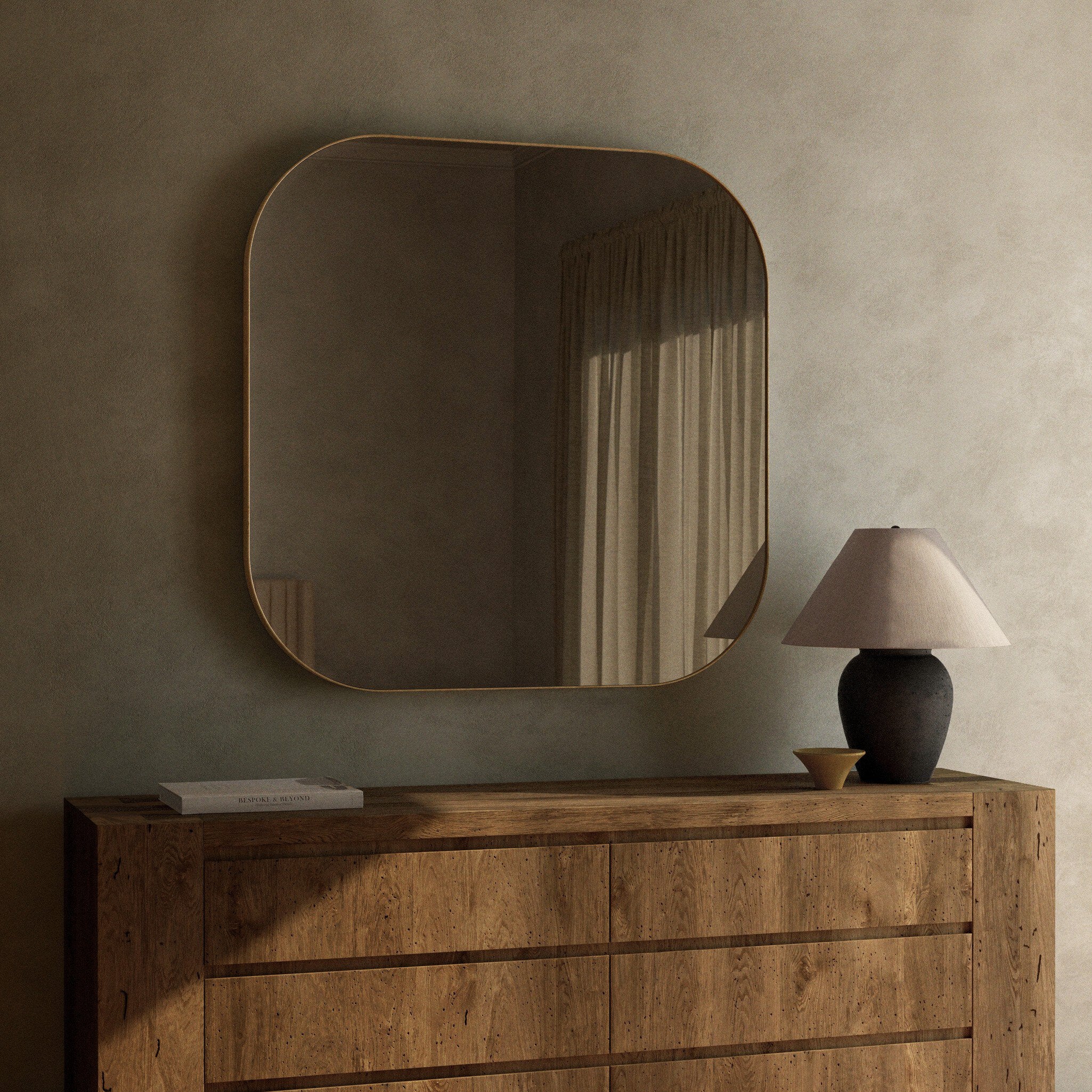 Bellvue Square Mirror - Polished Brass