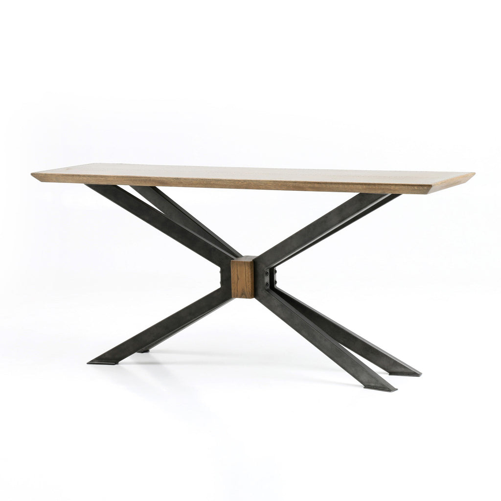 Spider Console Table - Bright Brass Clad
