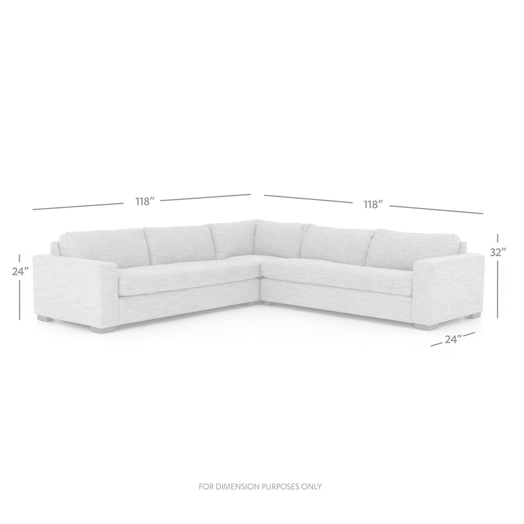 Boone 3-Piece Sectional - Thames Coal