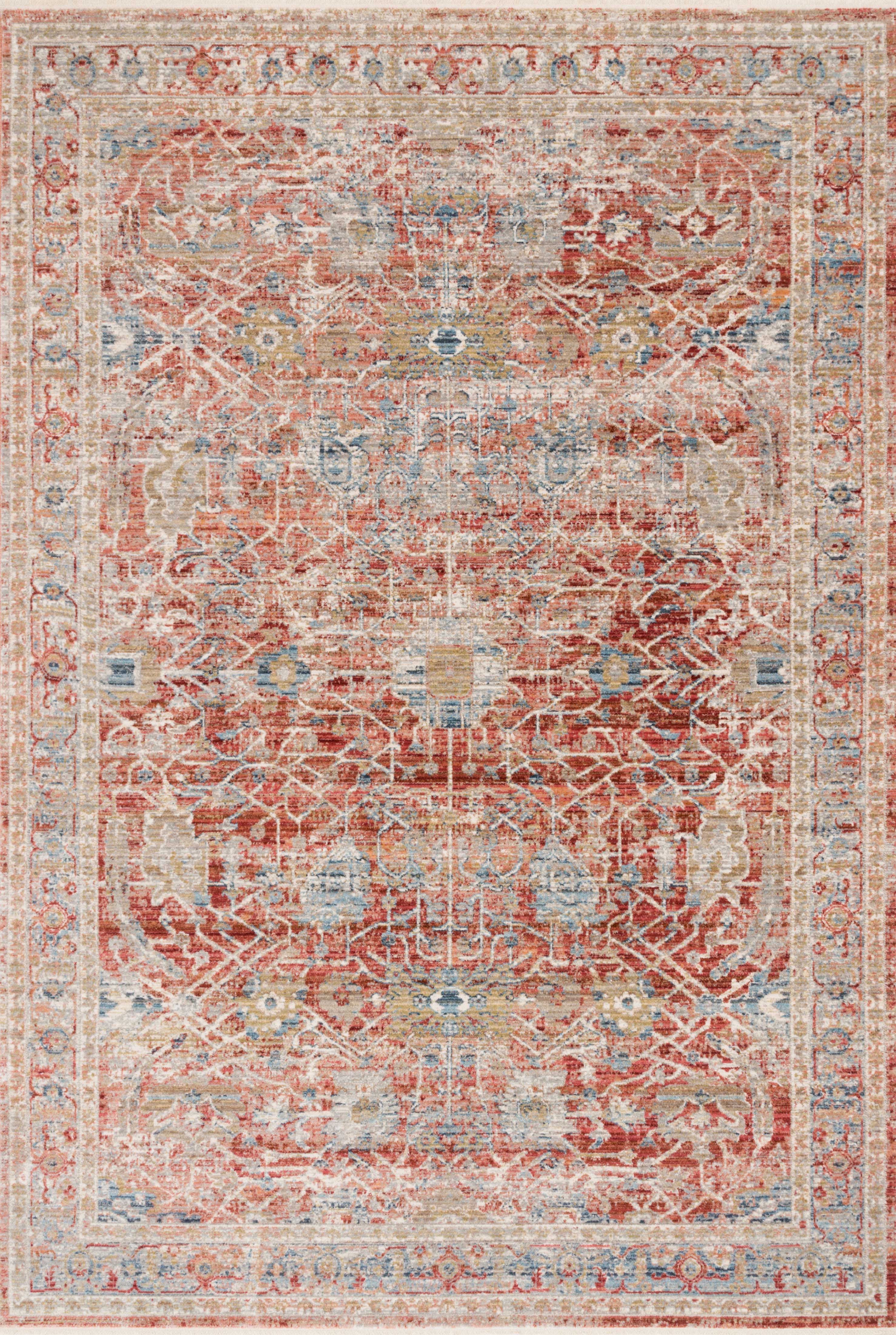 Loloi | Claire Collection | Red / Ivory | CLE-01