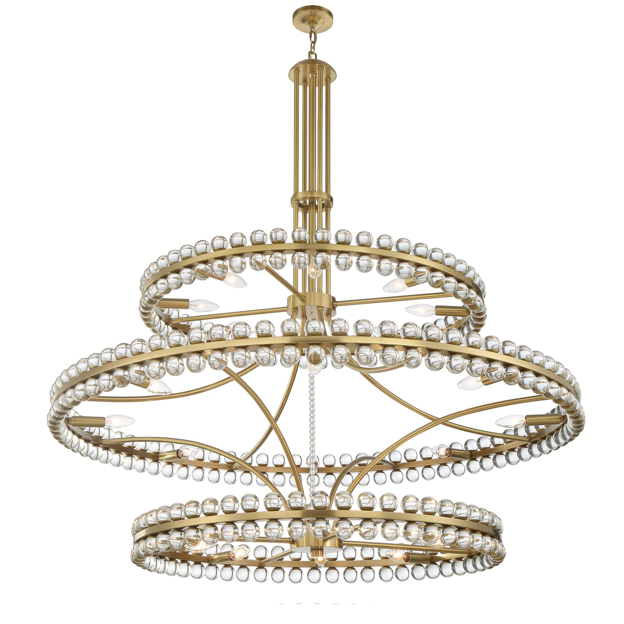 Clover 48'' Aged Brass Chandelier