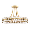 Clover 18.25'' Aged Brass Semi Flush Mount