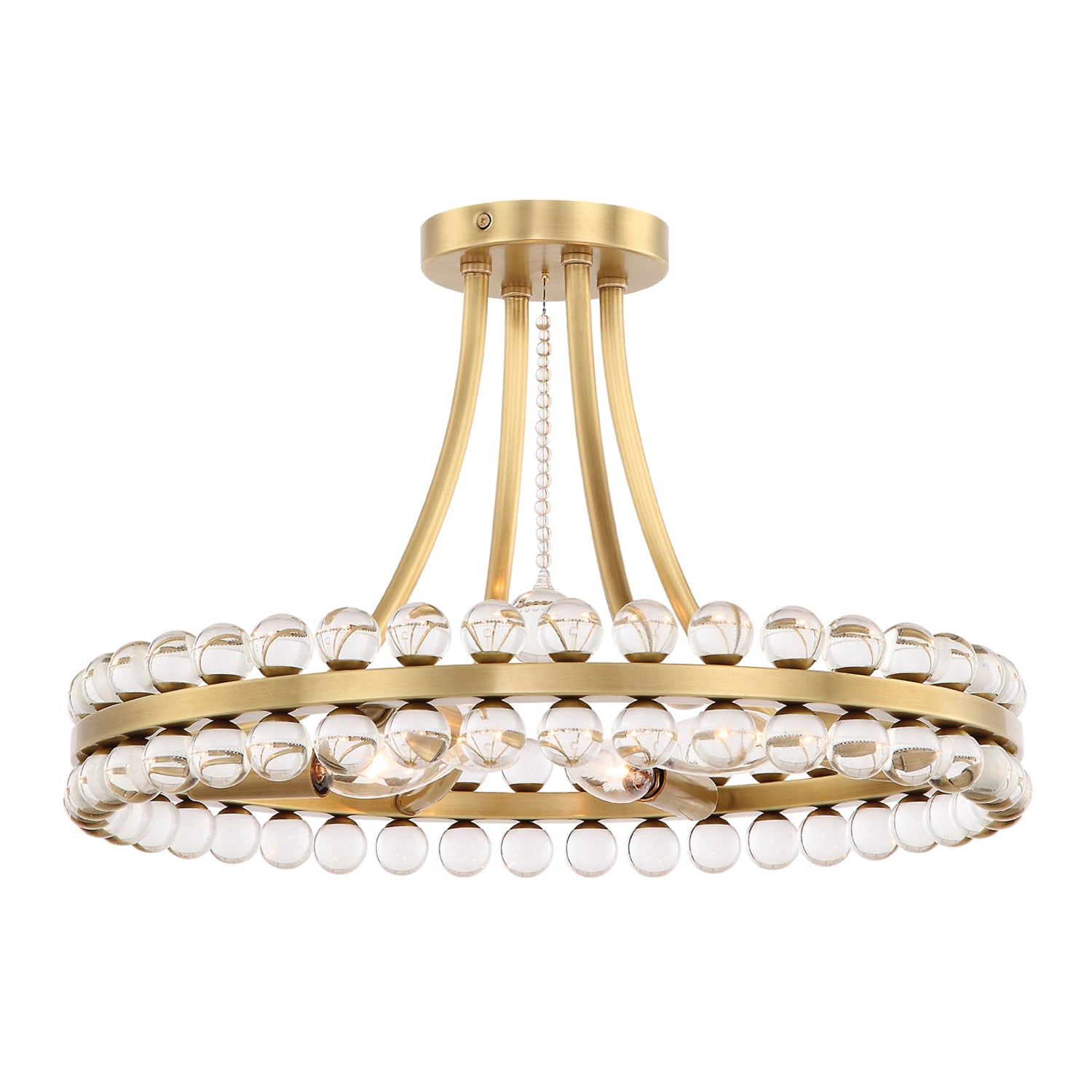 Clover 18.25'' Aged Brass Semi Flush Mount