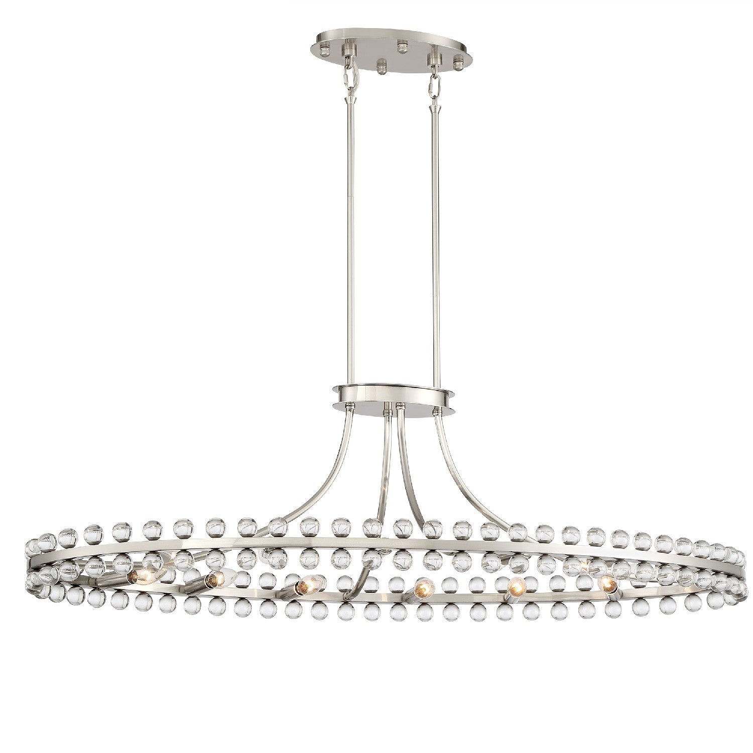 Clover 45'' Brushed Nickel Oval Chandelier