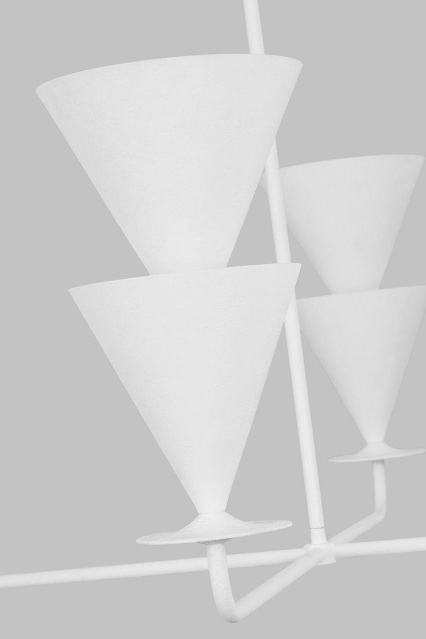 Cornet Large Chandelier Cast Plaster