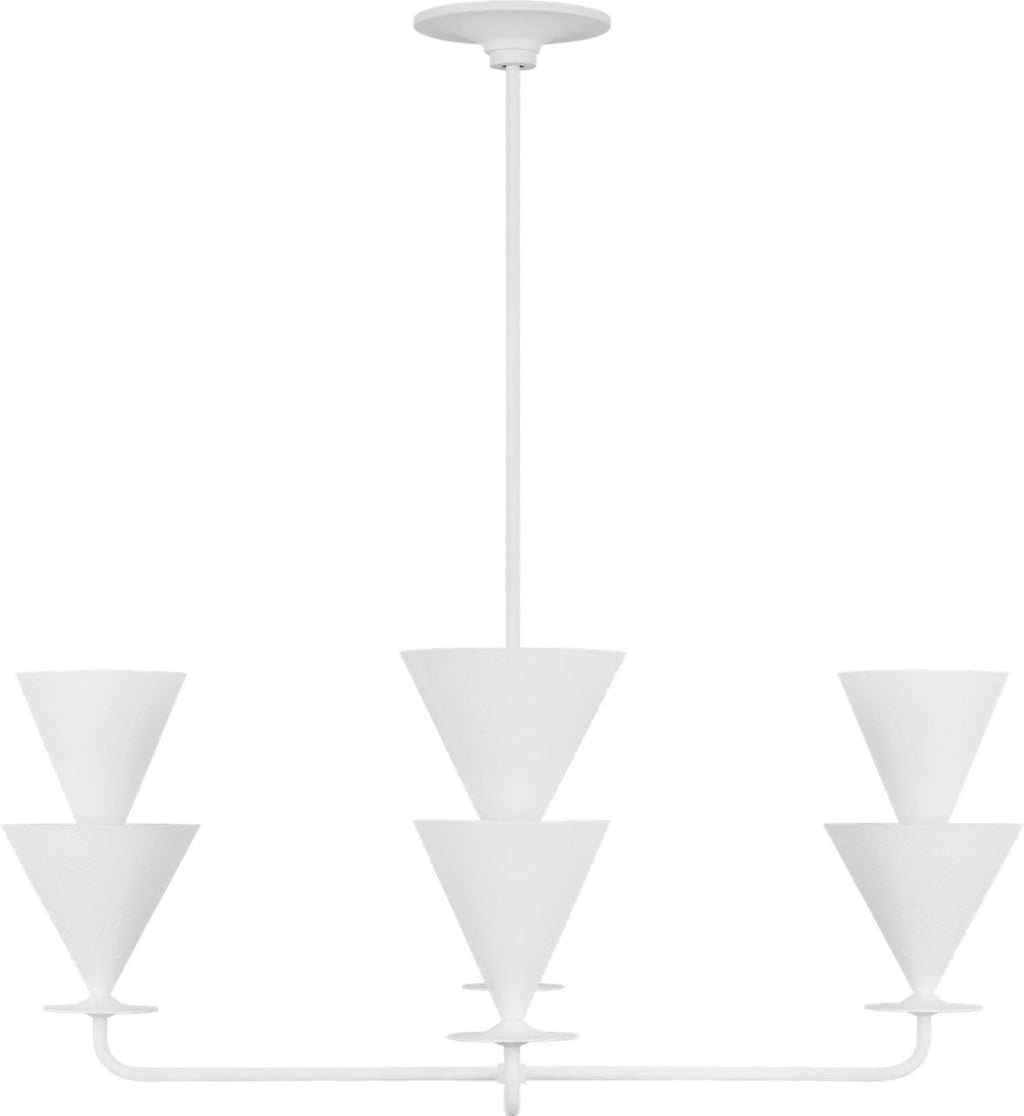 Cornet Large Chandelier Cast Plaster