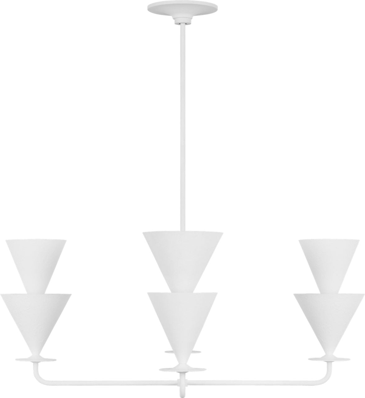 Cornet Large Chandelier Cast Plaster