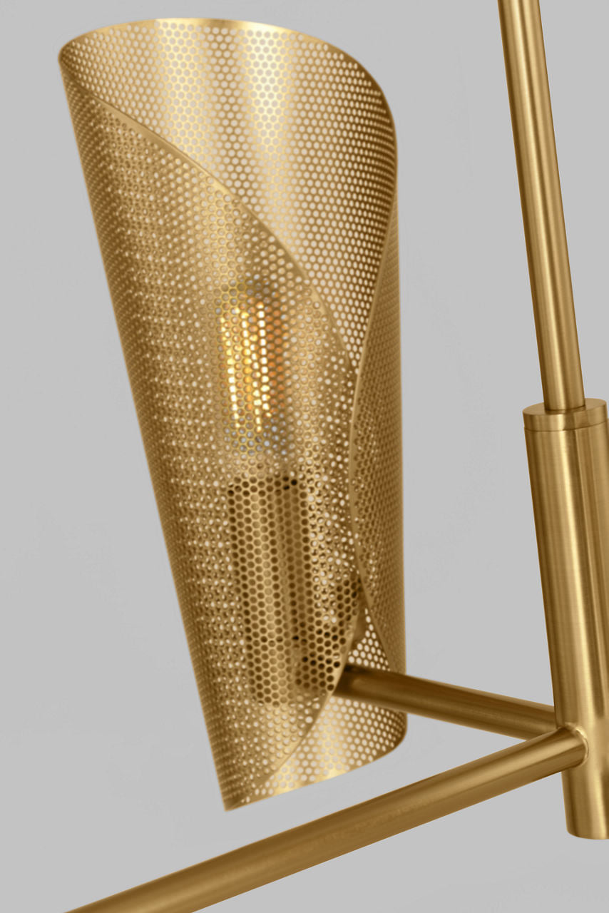 Plivot Large Linear Chandelier Burnished Brass
