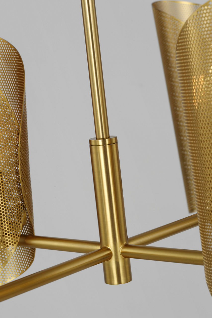 Plivot Large Linear Chandelier Burnished Brass