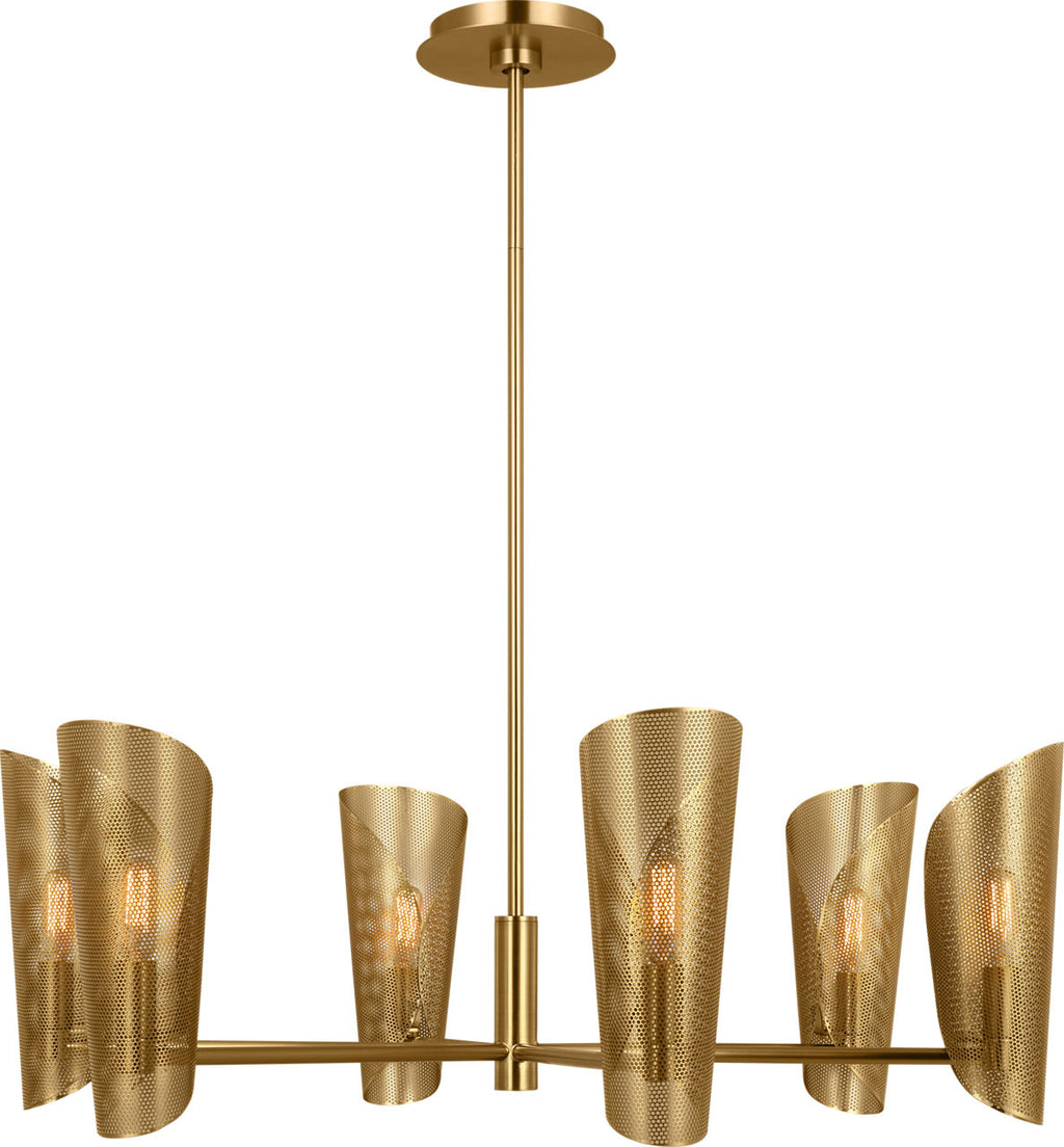 Plivot Large Chandelier Burnished Brass