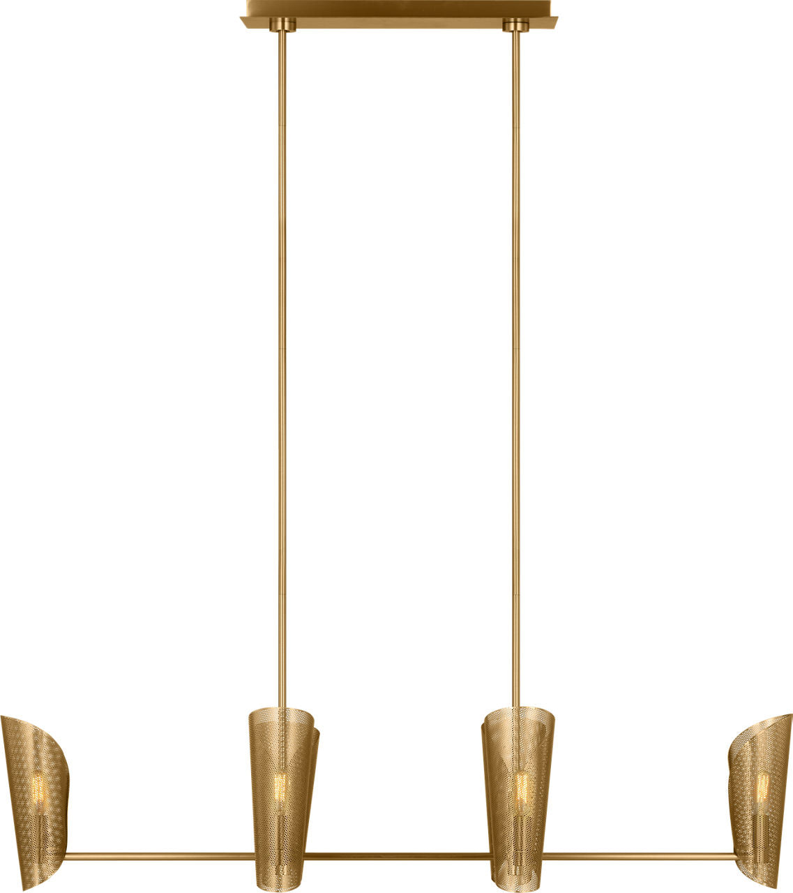 Plivot Large Linear Chandelier Burnished Brass