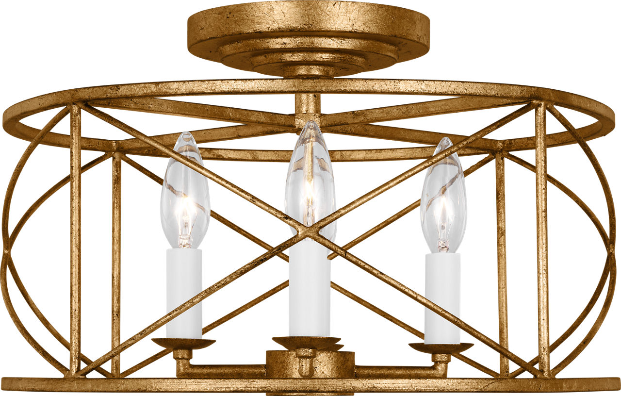 Beatrix Medium Semi-Flush Mount Antique Gild