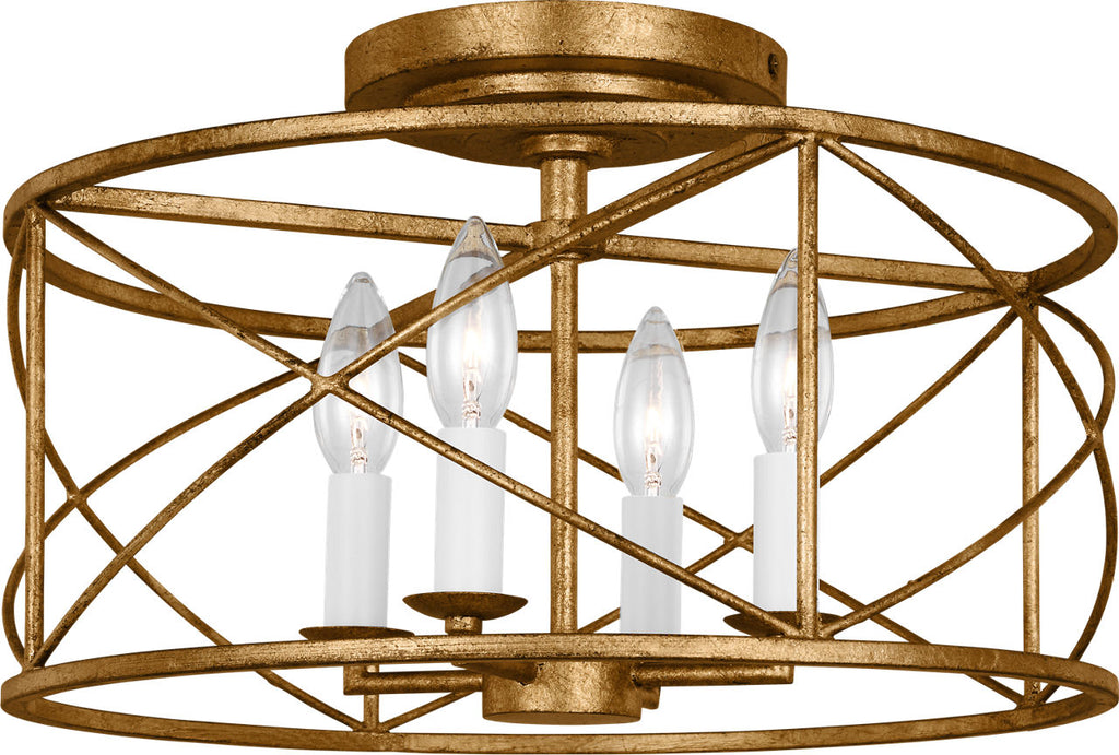 Beatrix Medium Semi-Flush Mount Antique Gild
