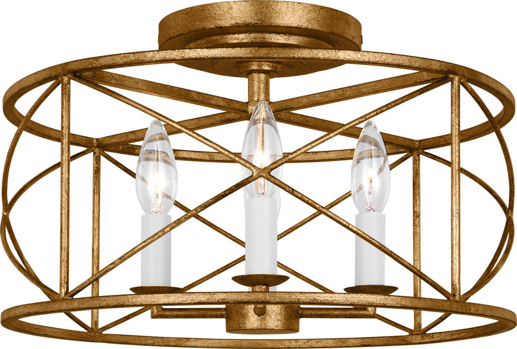 Beatrix Medium Semi-Flush Mount Antique Gild