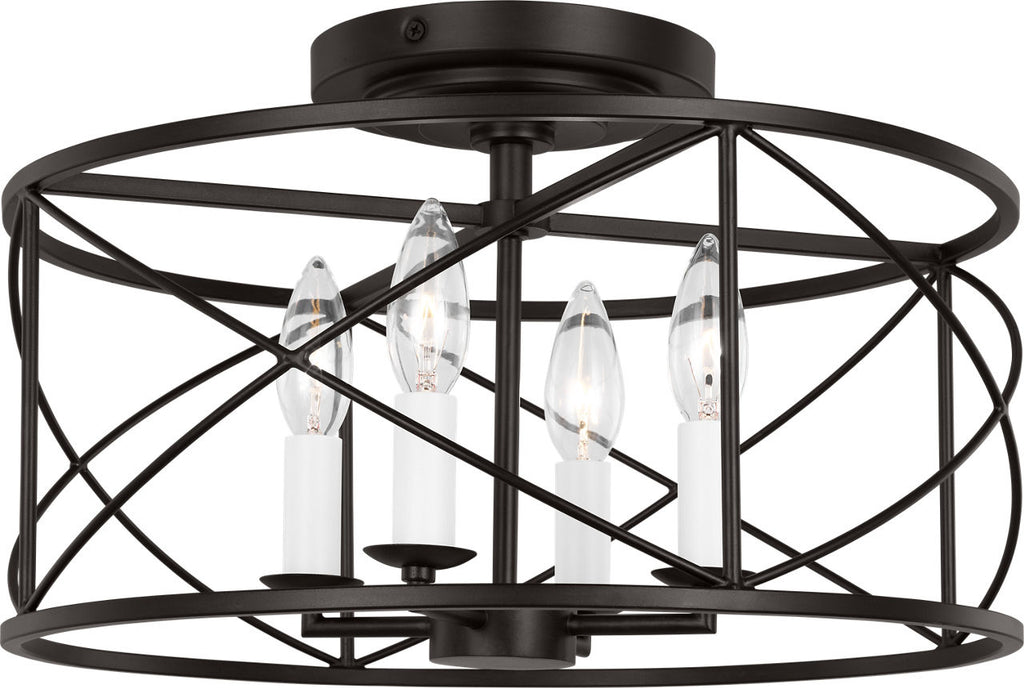 Beatrix Medium Semi-Flush Mount Aged Iron