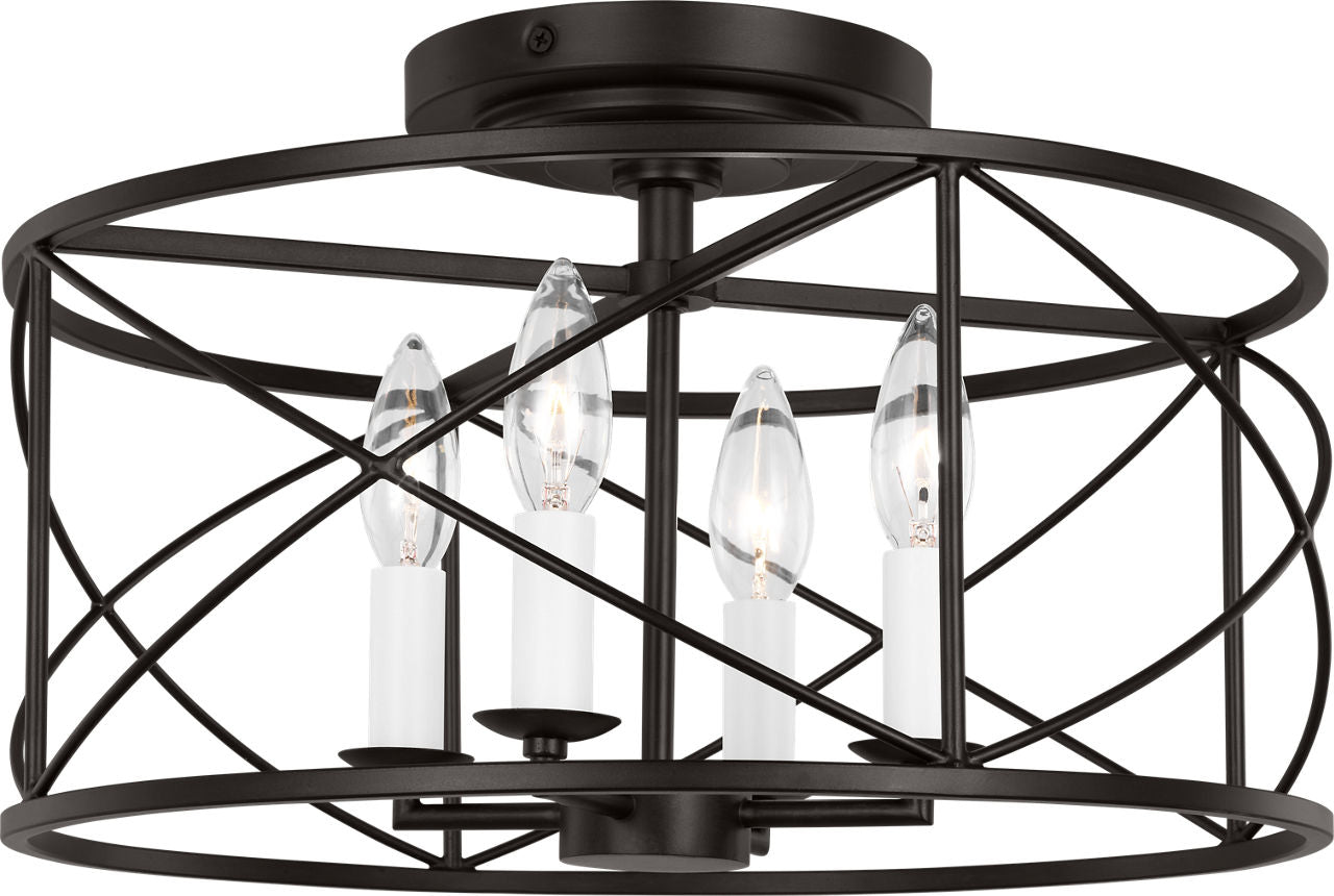 Beatrix Medium Semi-Flush Mount Aged Iron