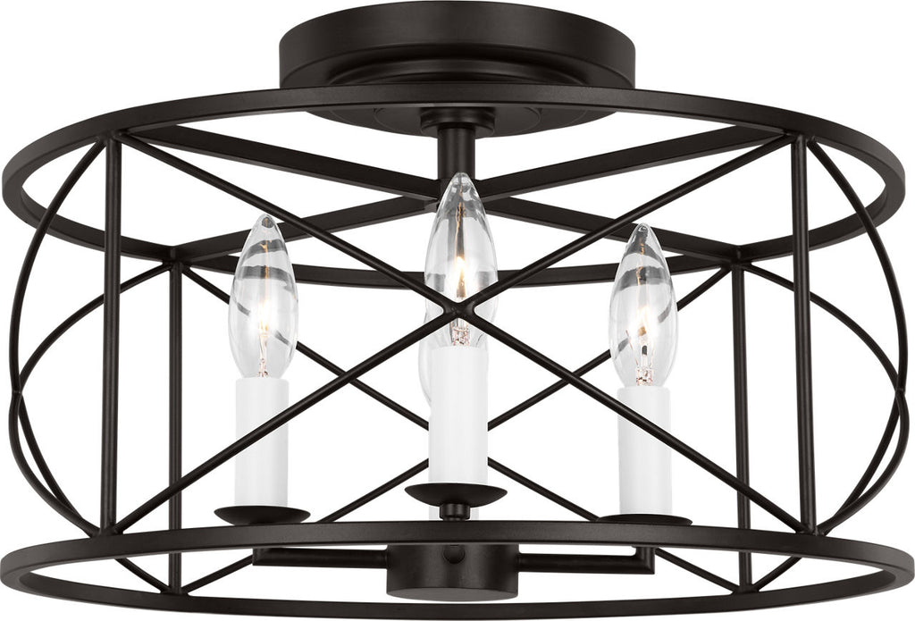 Beatrix Medium Semi-Flush Mount Aged Iron