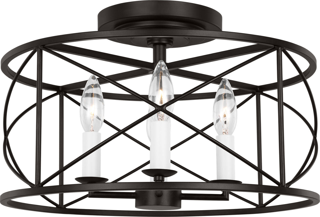 Beatrix Medium Semi-Flush Mount Aged Iron