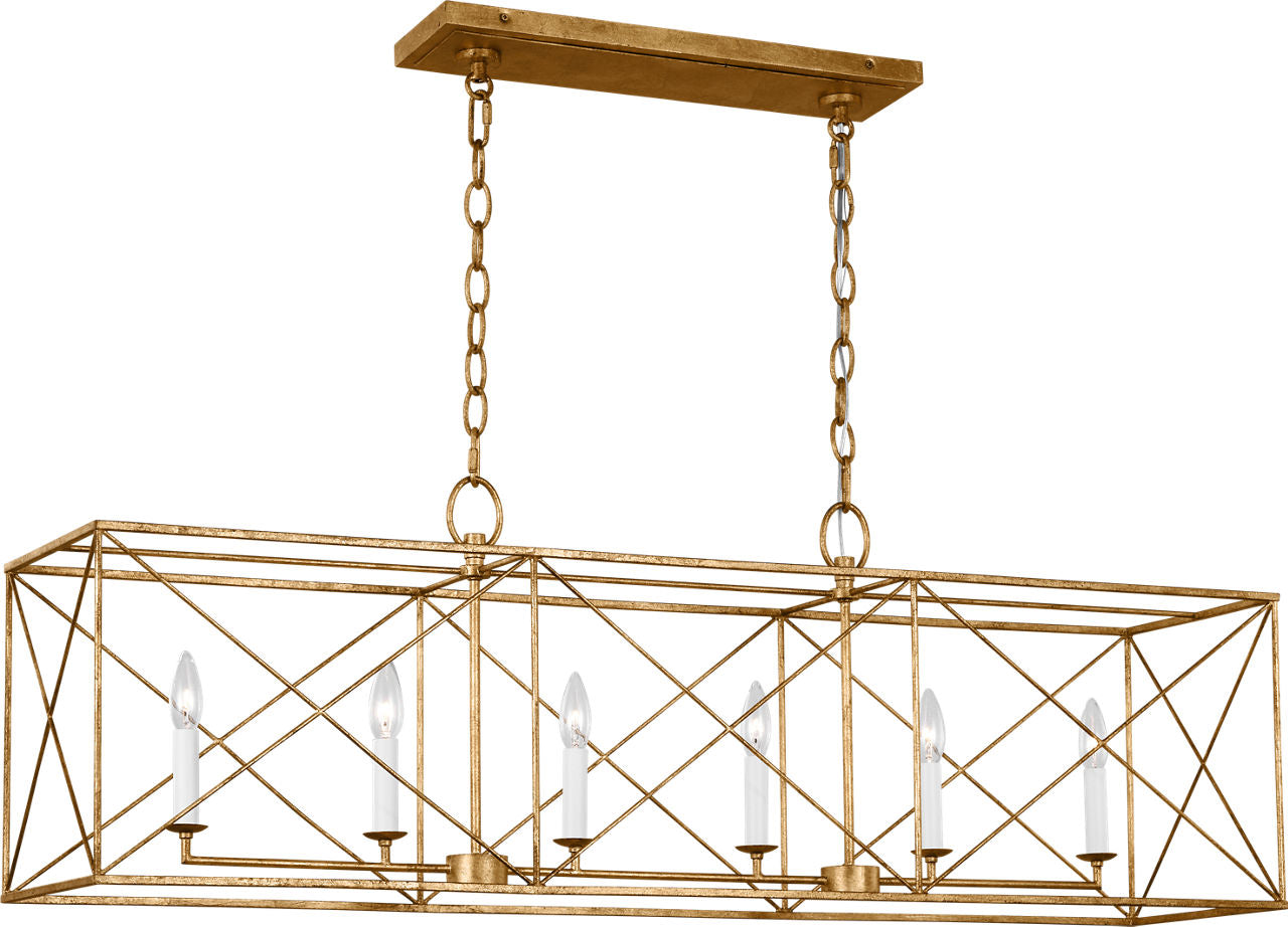 Beatrix Large Linear Lantern Antique Gild