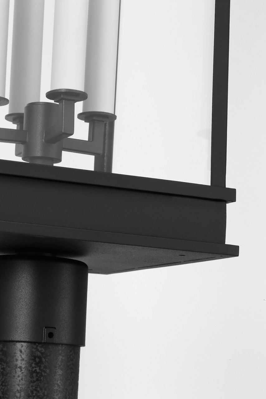 Cupertino Large Post Lantern Textured Black