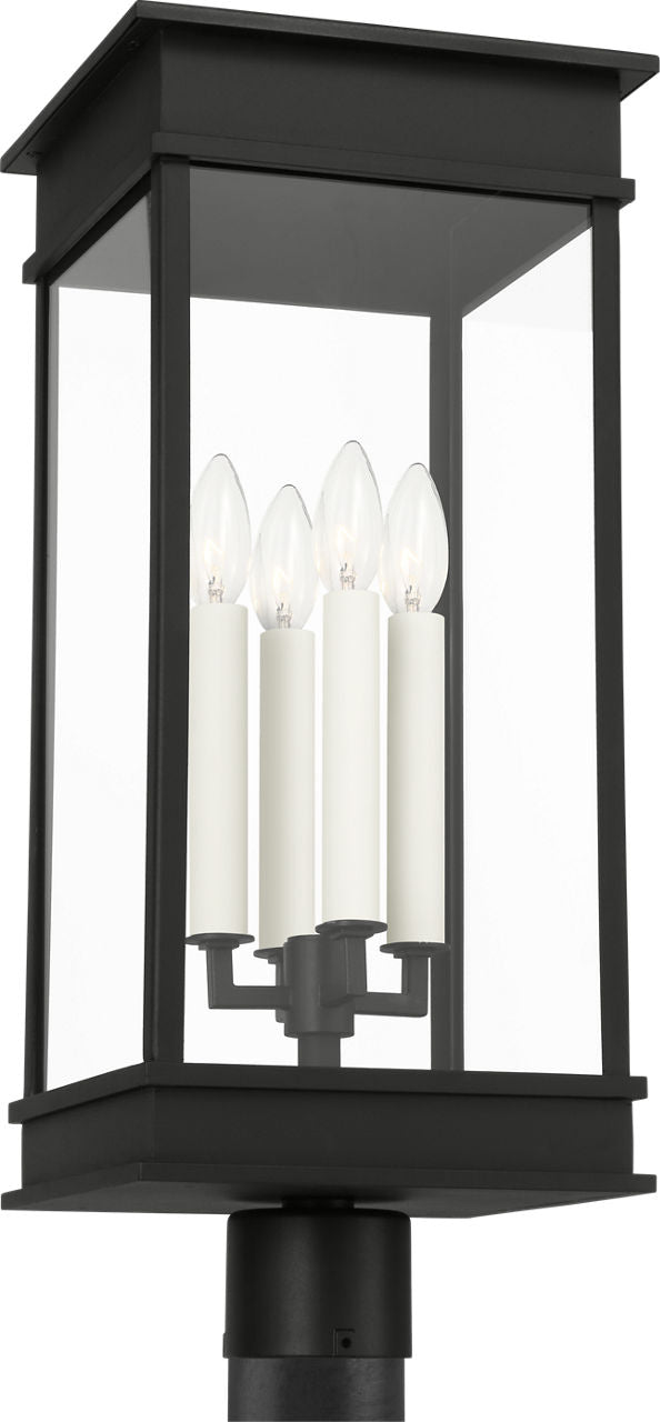 Cupertino Large Post Lantern Textured Black