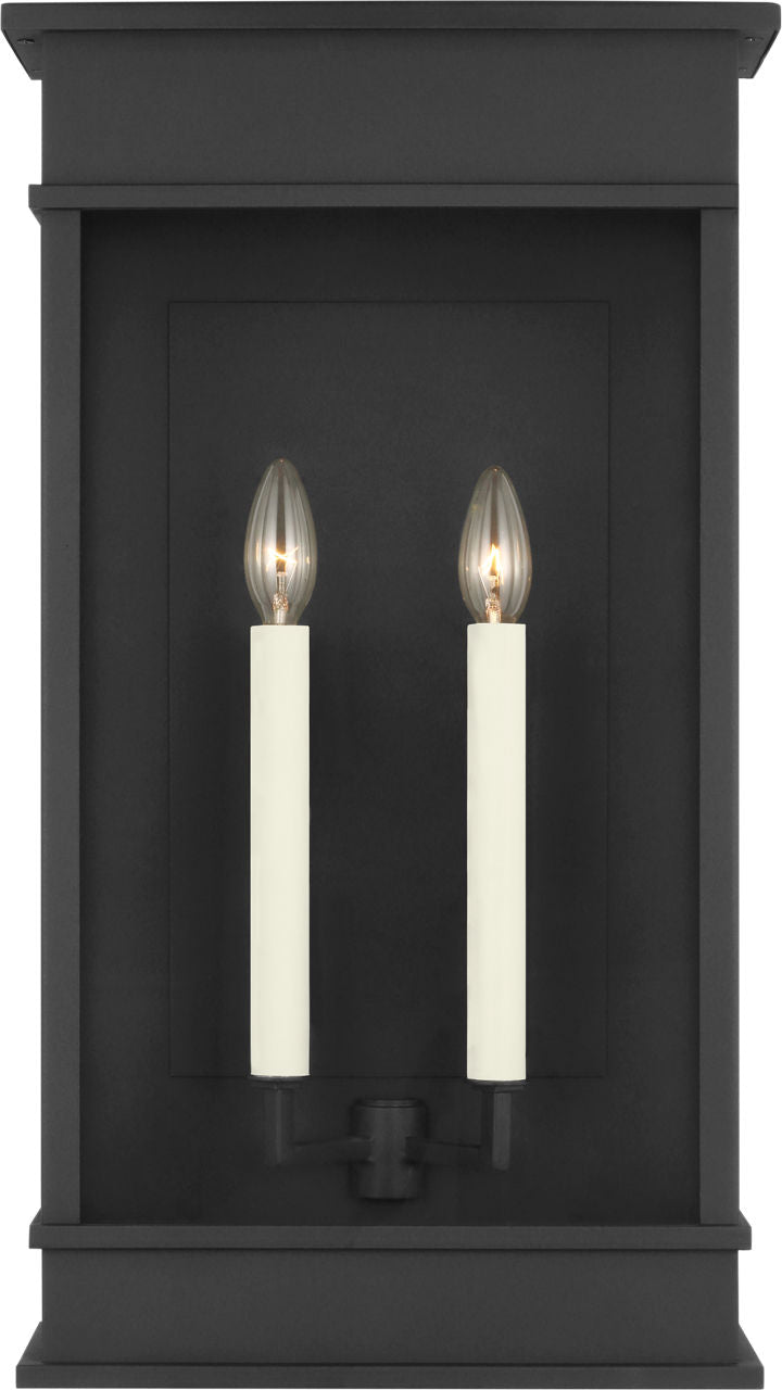 Cupertino Large Wall Lantern Textured Black
