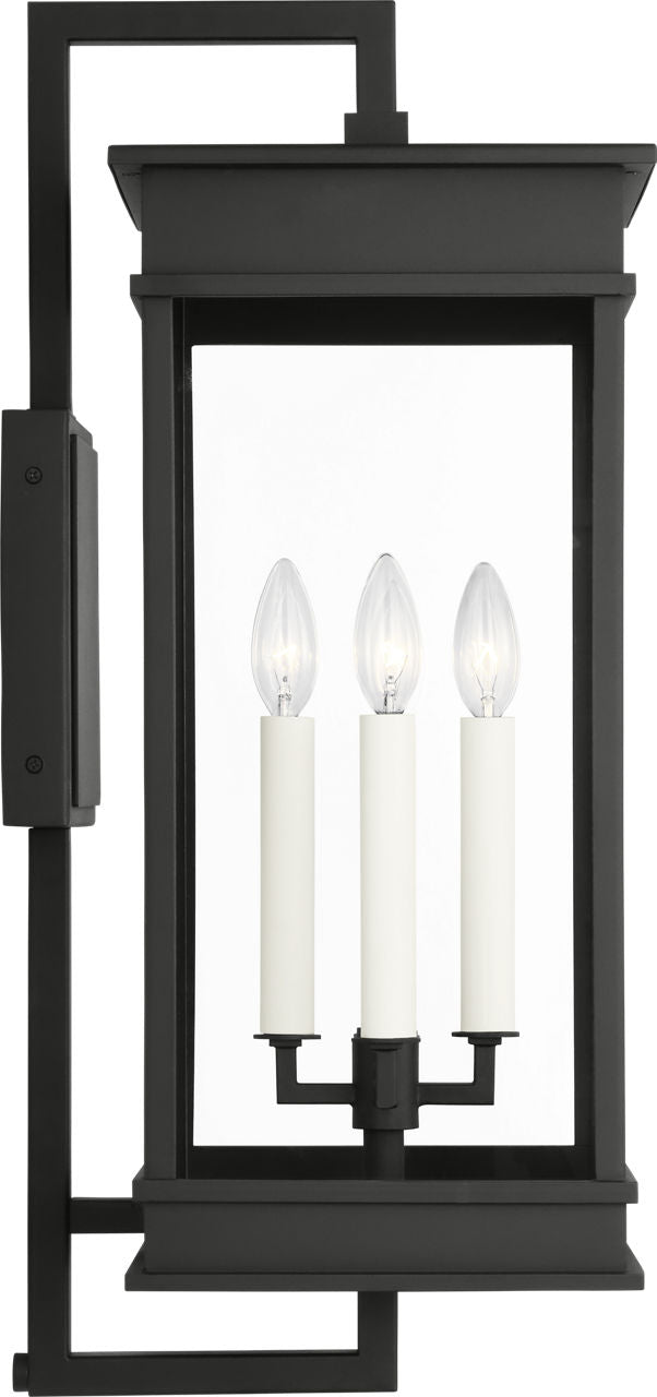 Cupertino Large Bracket Wall Lantern Textured Black