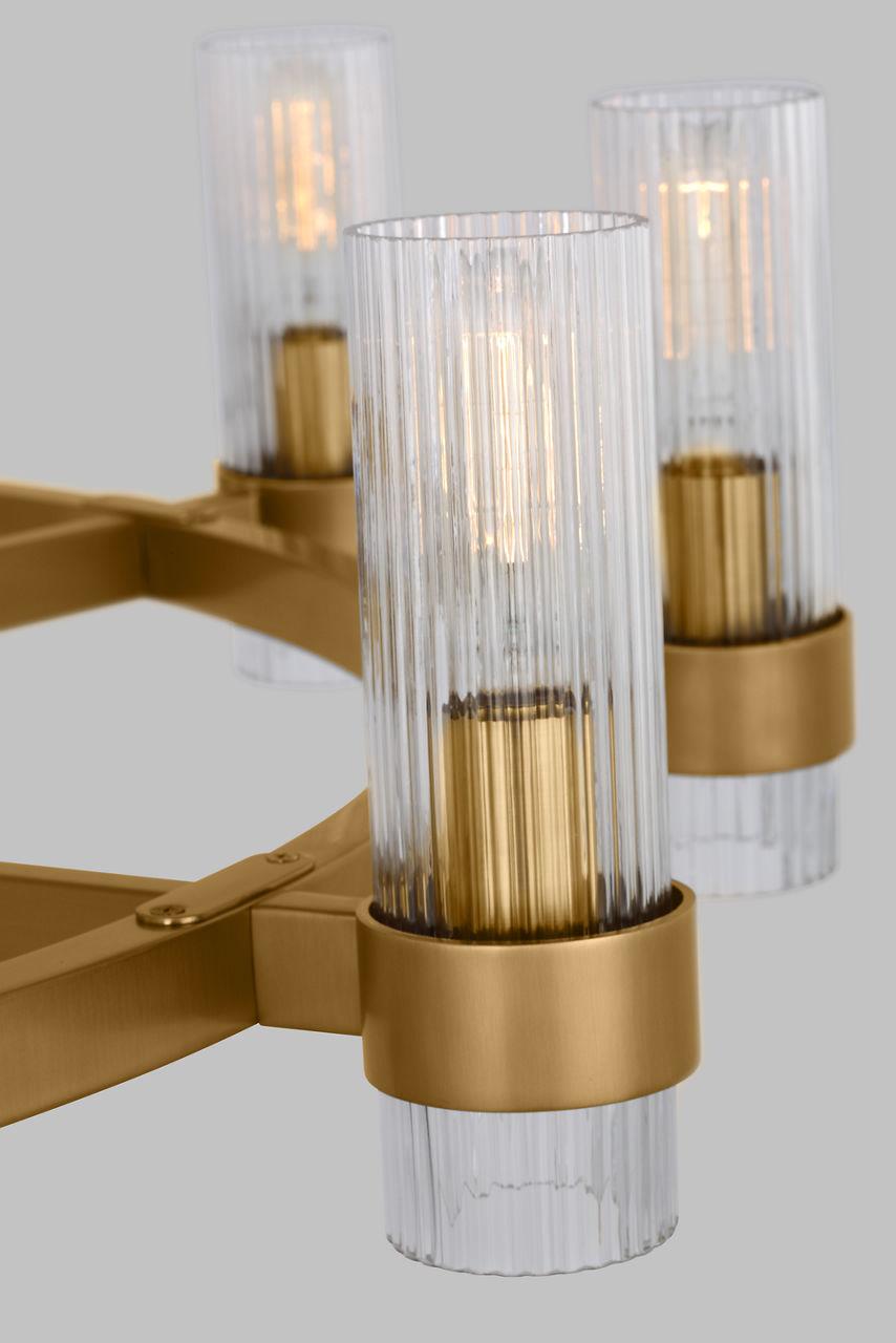 Geneva Large Chandelier Burnished Brass