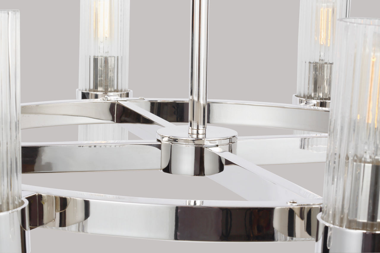Geneva Medium Chandelier | Polished Nickel