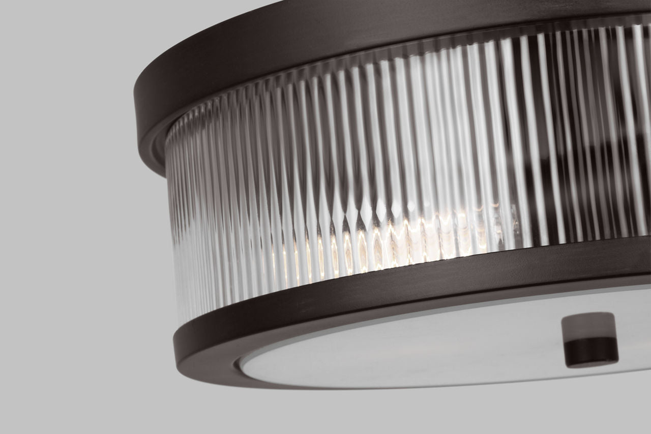 Geneva Medium Flush Mount | Aged Iron