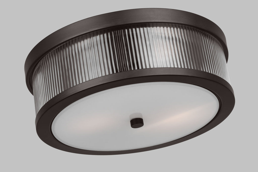 Geneva Medium Flush Mount | Aged Iron