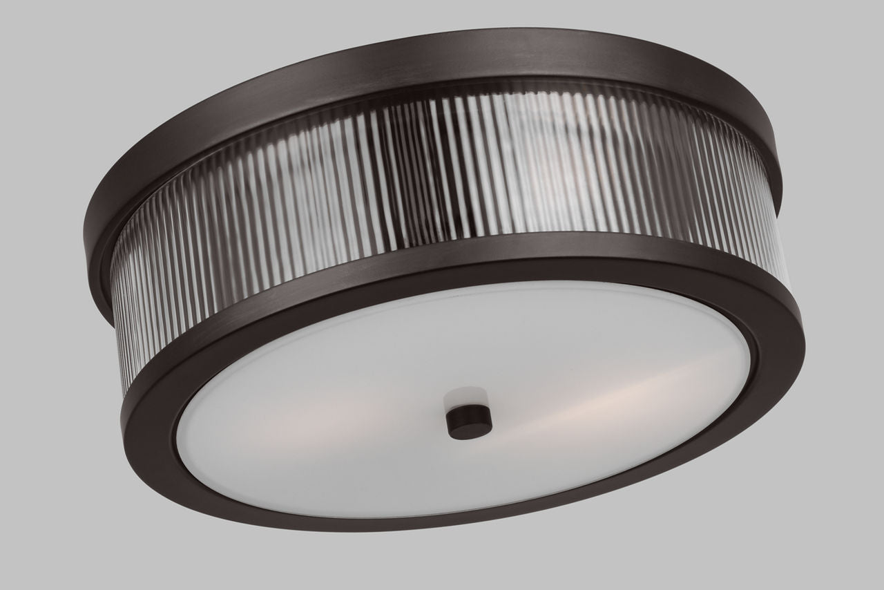 Geneva Medium Flush Mount | Aged Iron