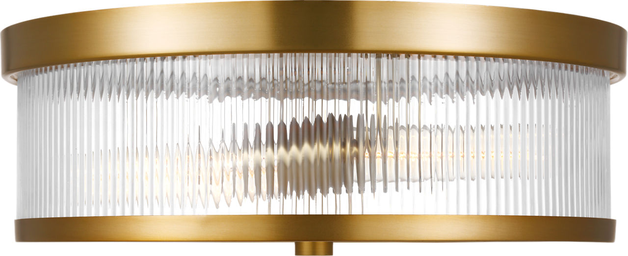 Geneva Medium Flush Mount | Burnished Brass