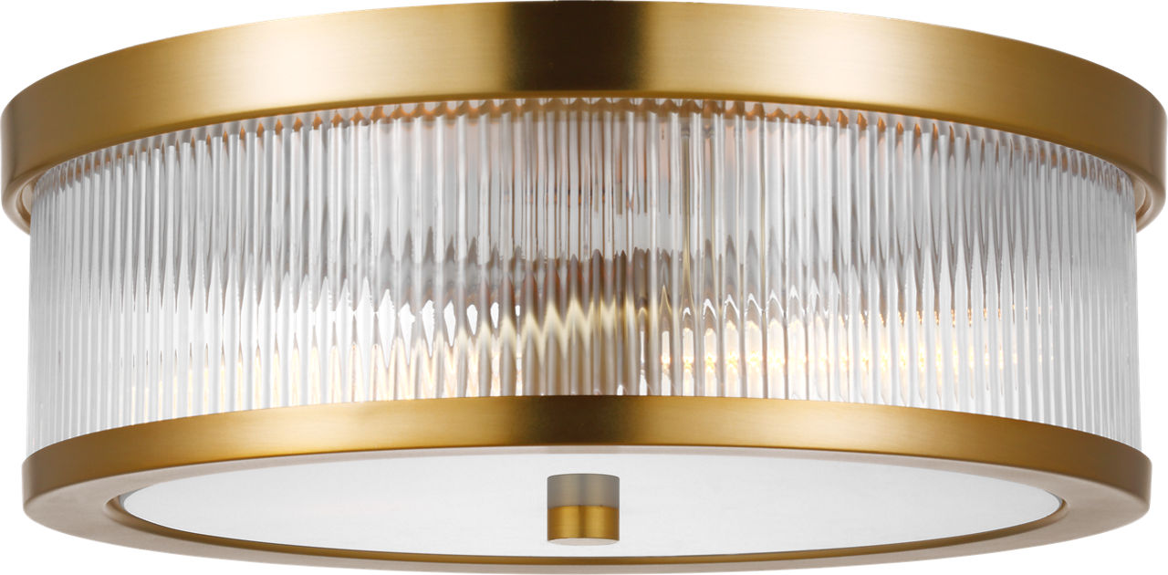 Geneva Medium Flush Mount | Burnished Brass