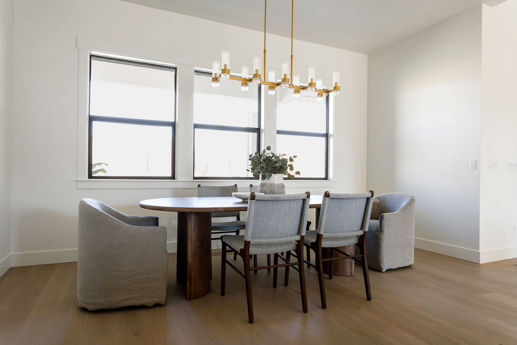 Geneva Large Linear Chandelier | Burnished Brass
