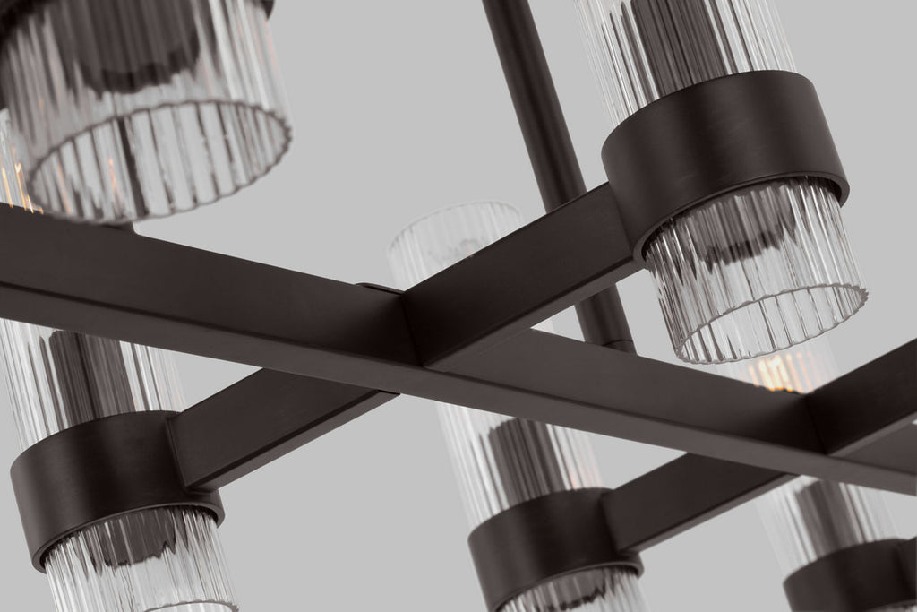 Geneva Large Linear Chandelier | Aged Iron