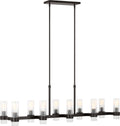 Geneva Large Linear Chandelier | Aged Iron