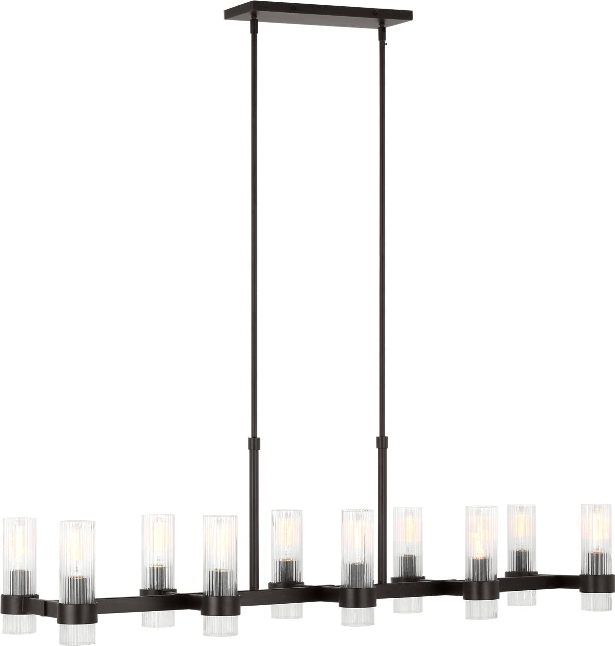 Geneva Large Linear Chandelier | Aged Iron