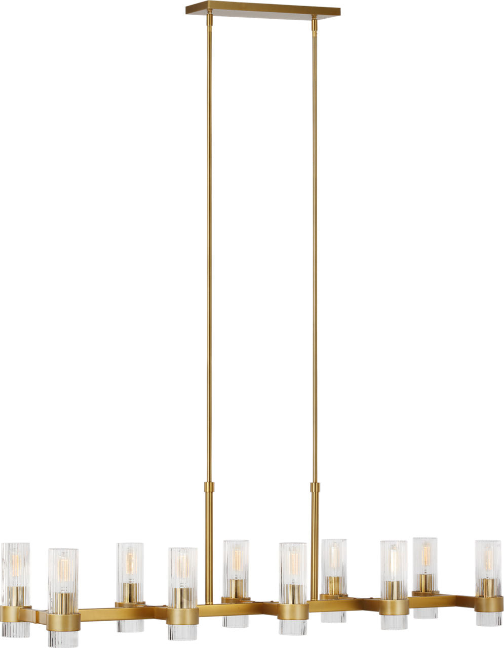 Geneva Large Linear Chandelier | Burnished Brass