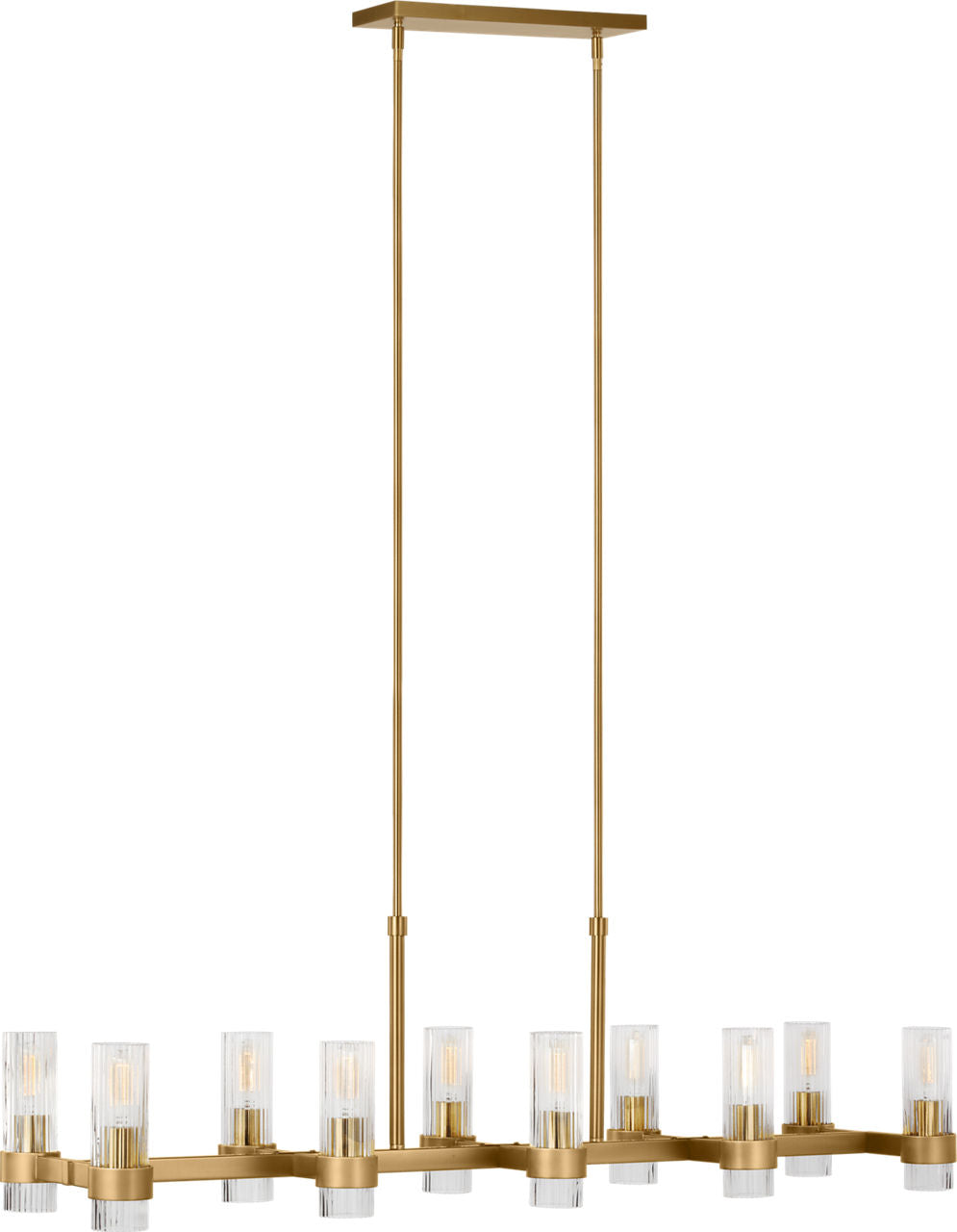 Geneva Large Linear Chandelier | Burnished Brass