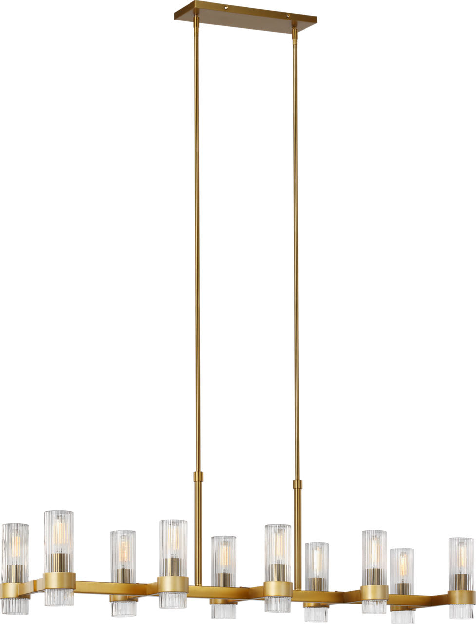 Geneva Large Linear Chandelier | Burnished Brass