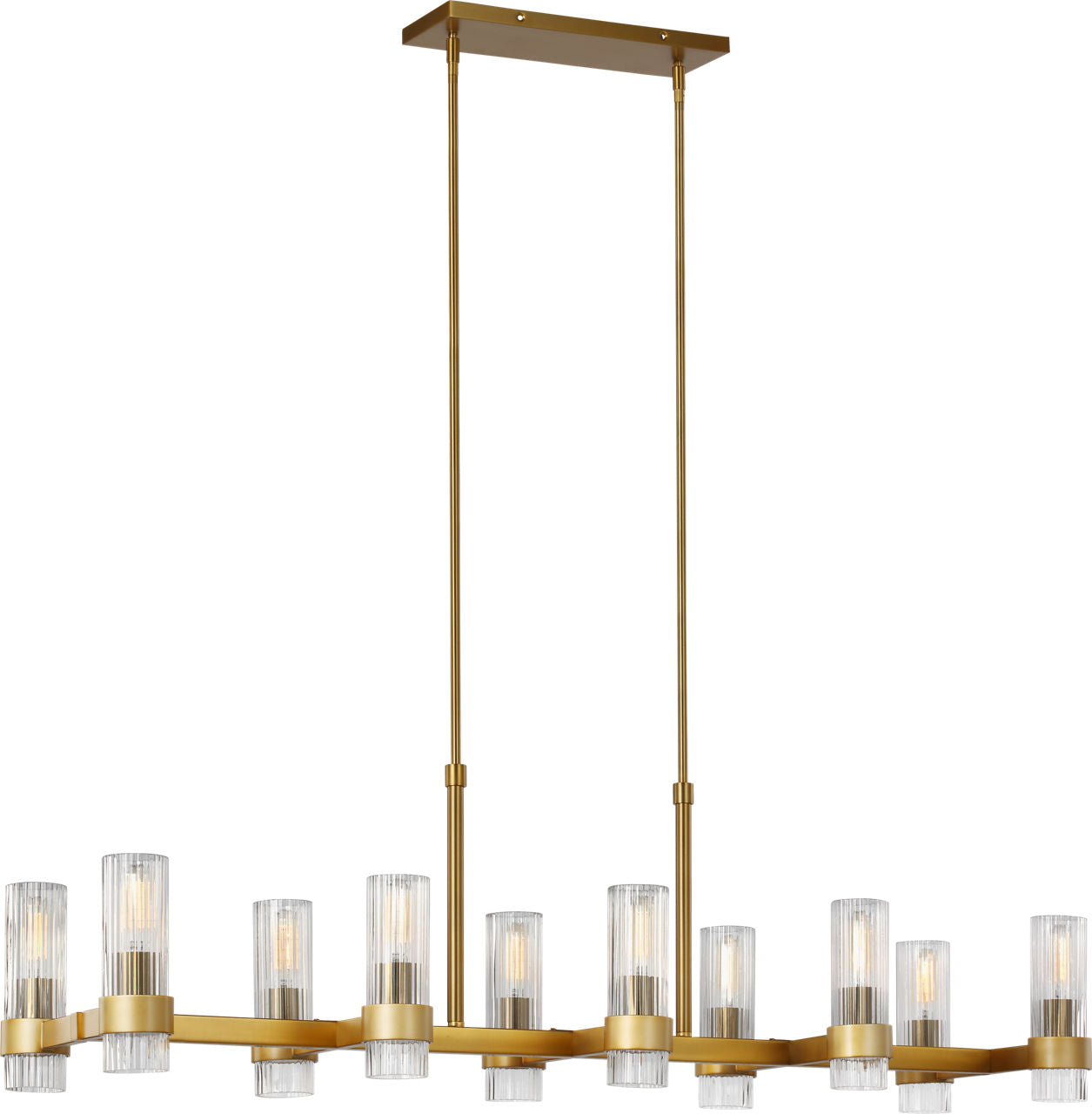 Geneva Large Linear Chandelier | Burnished Brass