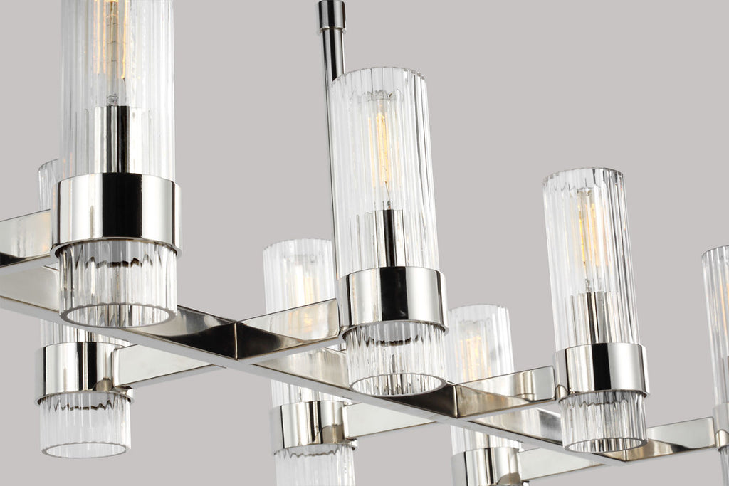 Geneva Large Linear Chandelier | Polished Nickel