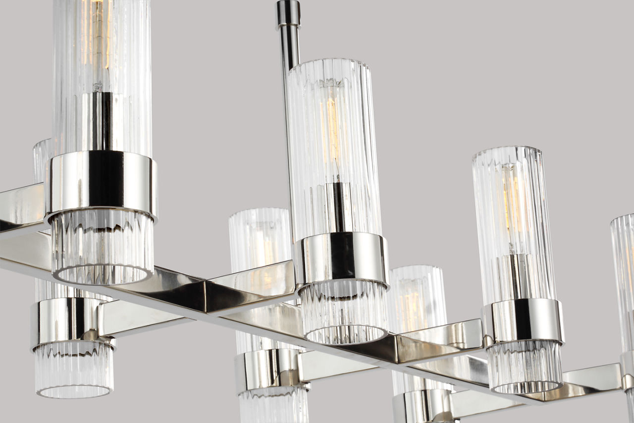 Geneva Large Linear Chandelier | Polished Nickel