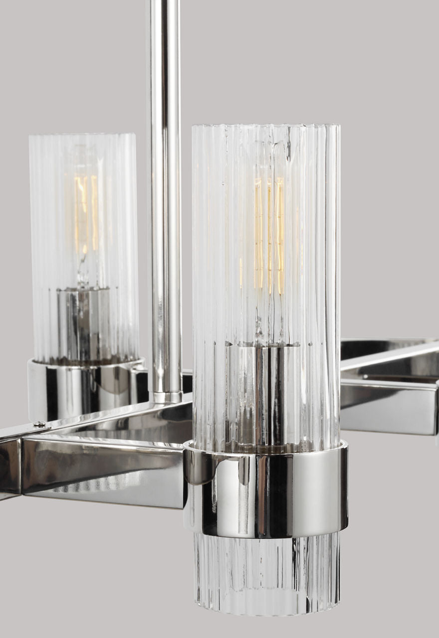 Geneva Large Linear Chandelier | Polished Nickel