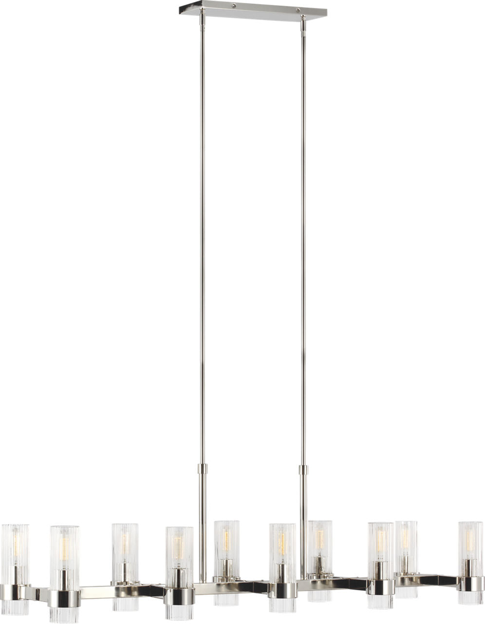 Geneva Large Linear Chandelier | Polished Nickel